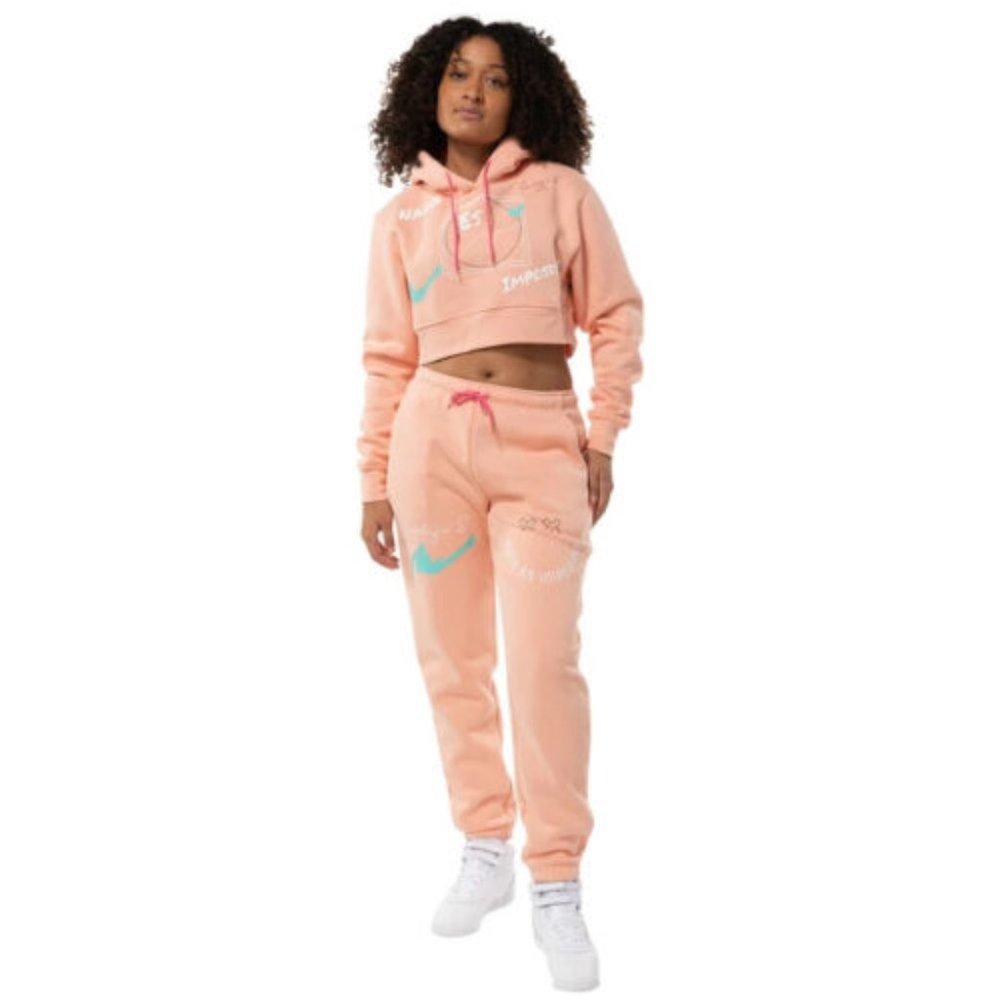 NWT Foot Locker BHLxCarla Cortijo Nada Es Imposible Jogger Peach Sweatpants XS…